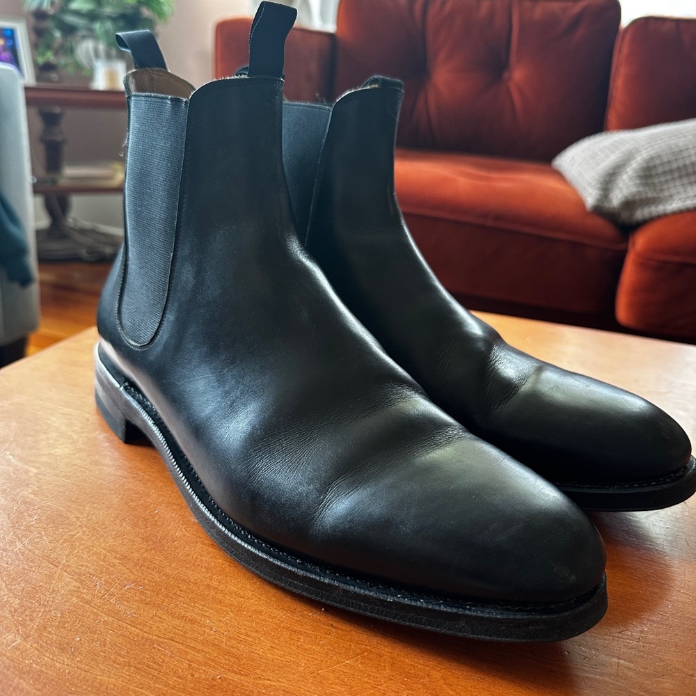 Meermin Chelsea Boots - 101050 Black Calf - Size 10.5UK - HIRO Last